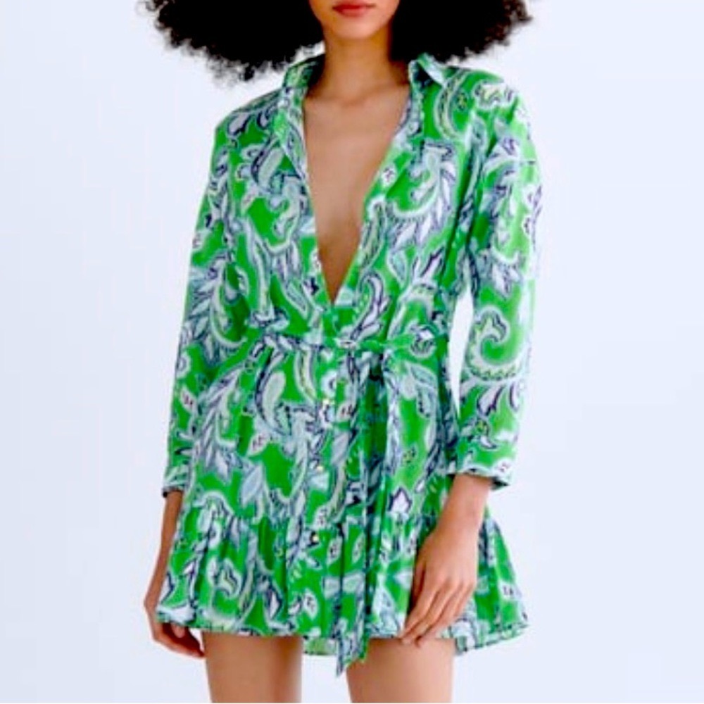 Zara Printed Shirt Dress